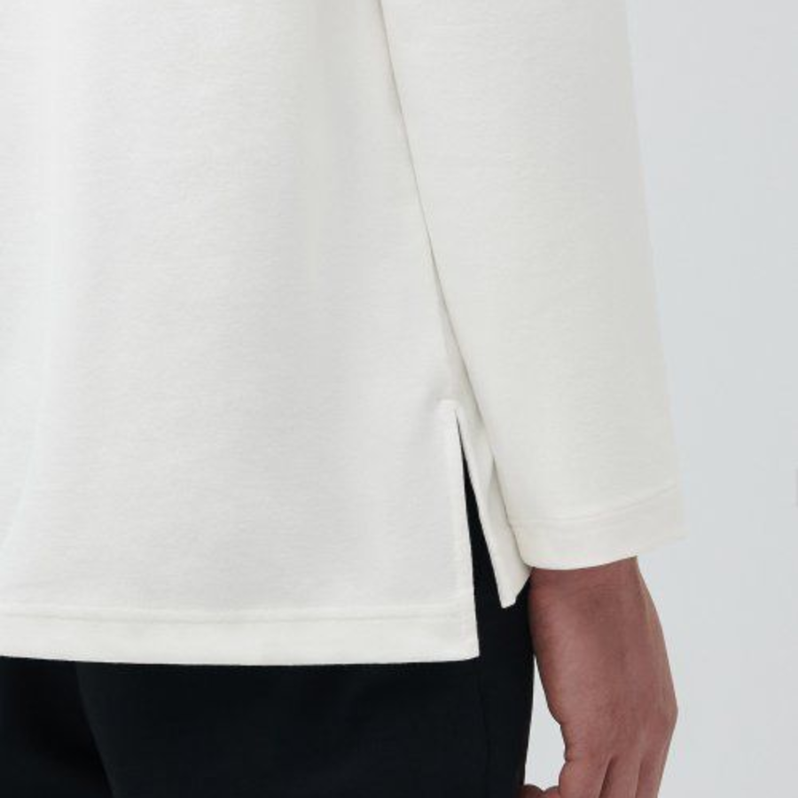 Ponte Crew Neck Long Sleeve T-Shirt [Cream]