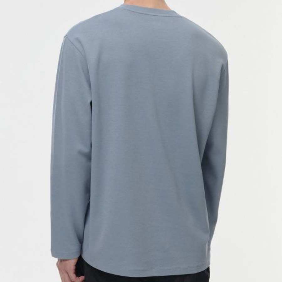 [HitStandard] Crew Neck Long Sleeve T-Shirt [Cloudy Blue]