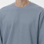 [HitStandard] Crew Neck Long Sleeve T-Shirt [Cloudy Blue]