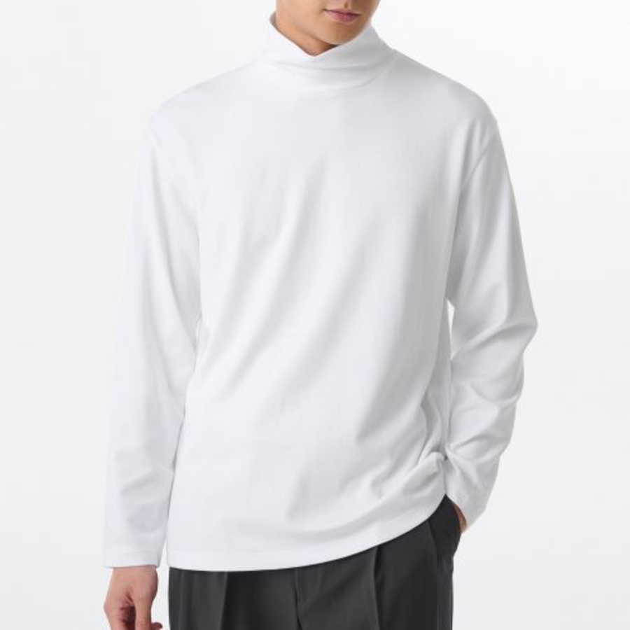 [HitStandard] Turtle Neck Long Sleeve T-Shirt [White]