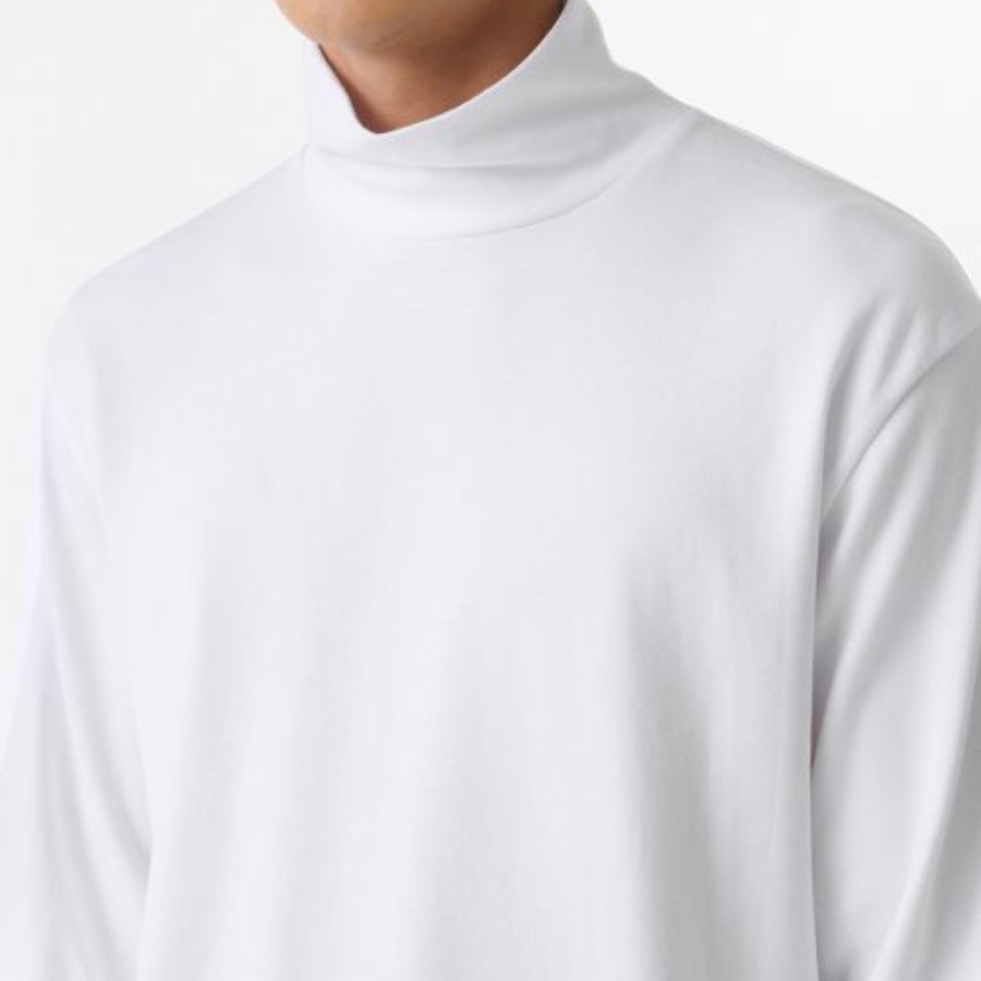 [HitStandard] Turtle Neck Long Sleeve T-Shirt [White]