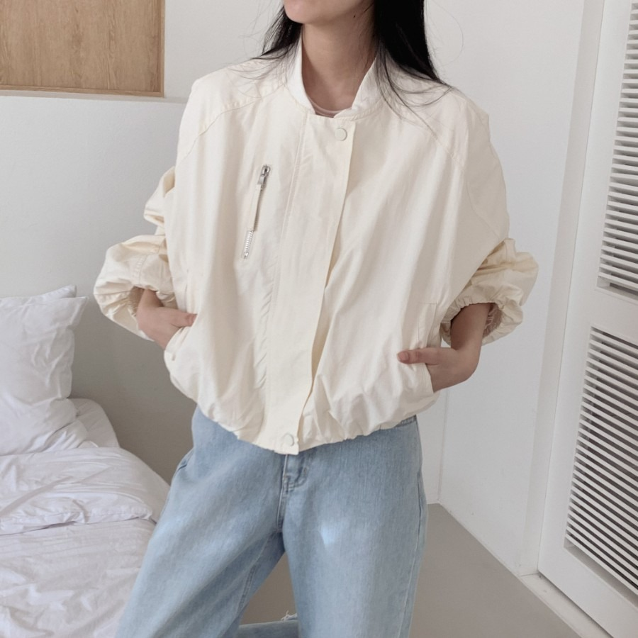 Butter Nylon Windbreaker