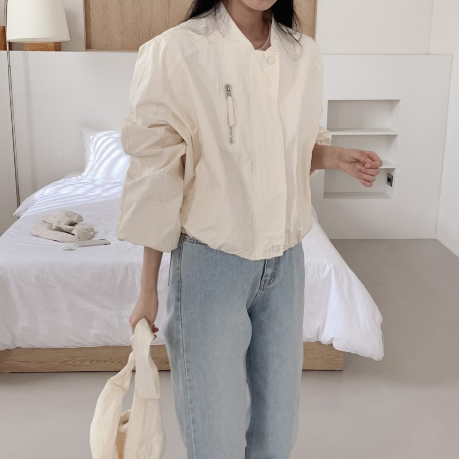 Butter Nylon Windbreaker