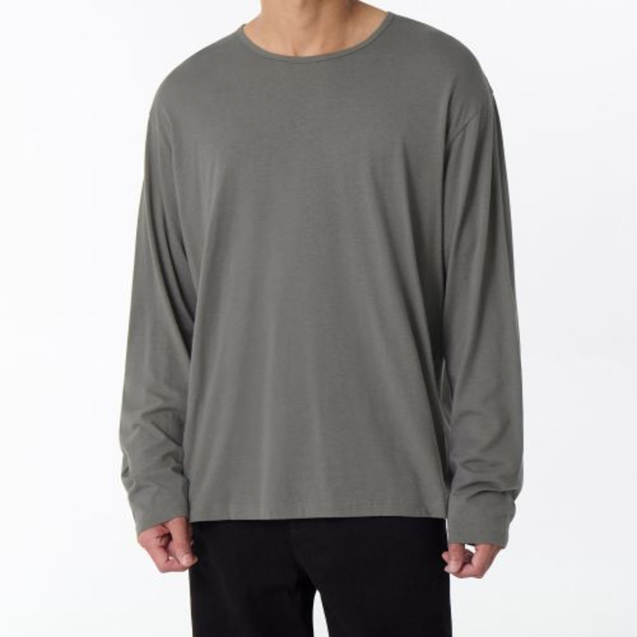 Relaxed CR Scoop Neck Long Sleeve T-Shirt [Khaki Grey]