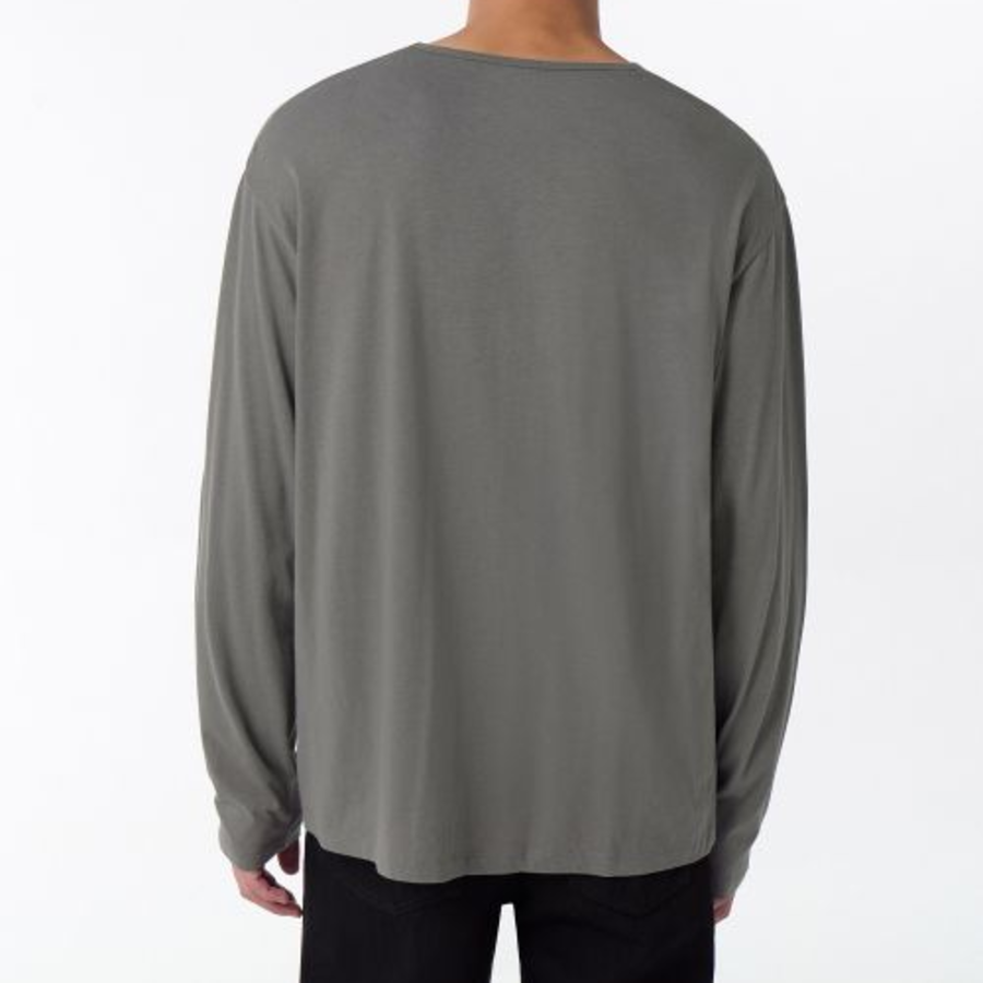 Relaxed CR Scoop Neck Long Sleeve T-Shirt [Khaki Grey]