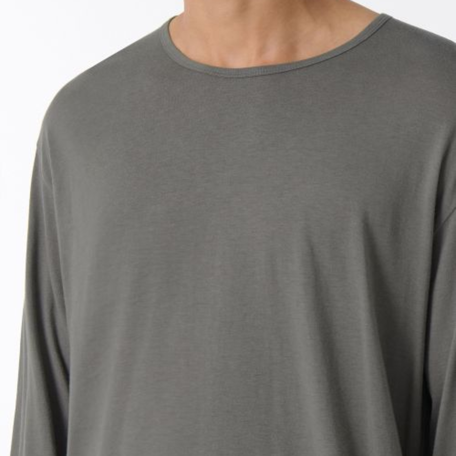 Relaxed CR Scoop Neck Long Sleeve T-Shirt [Khaki Grey]
