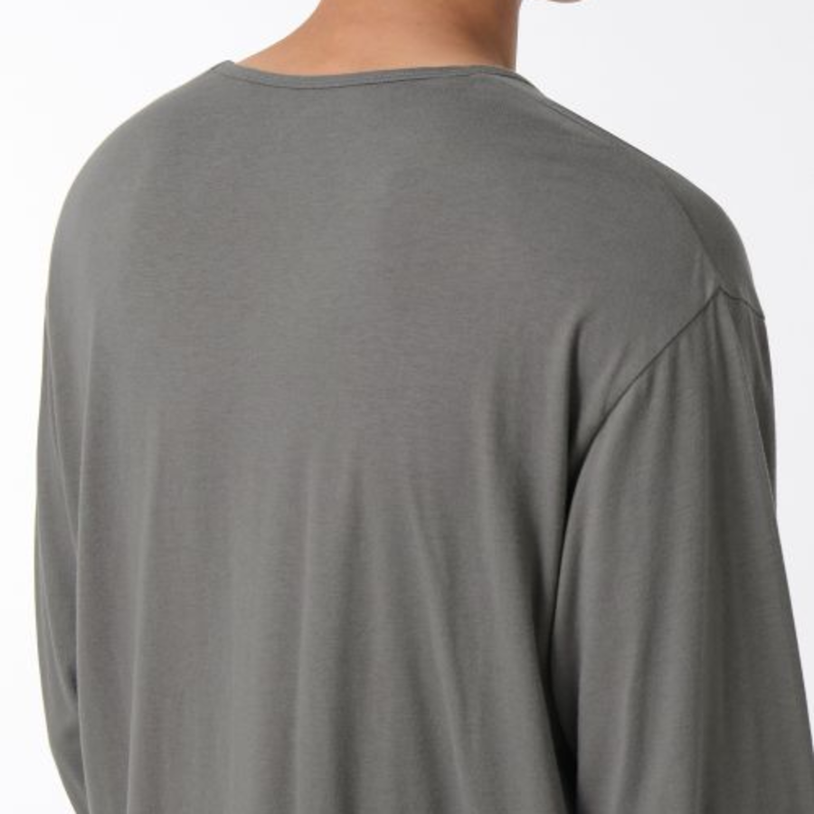 Relaxed CR Scoop Neck Long Sleeve T-Shirt [Khaki Grey]