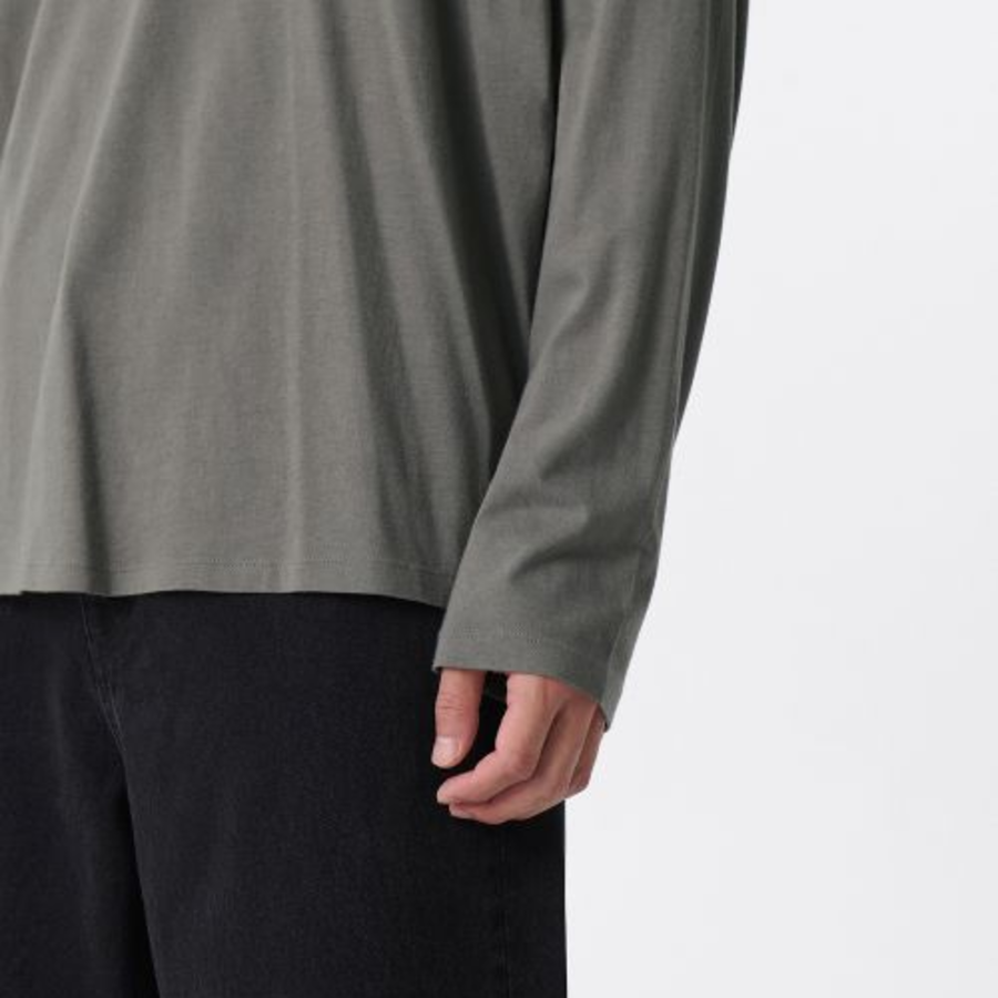 Relaxed CR Scoop Neck Long Sleeve T-Shirt [Khaki Grey]