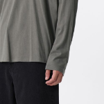 Relaxed CR Scoop Neck Long Sleeve T-Shirt [Khaki Grey]