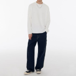 Pigment Relaxed Crew Neck Long Sleeve T-Shirt [White]