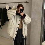 Colorblock Loose-Fit Fleece-Lined Windbreaker