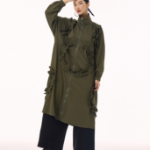 Big Size Lace Long Windbreaker