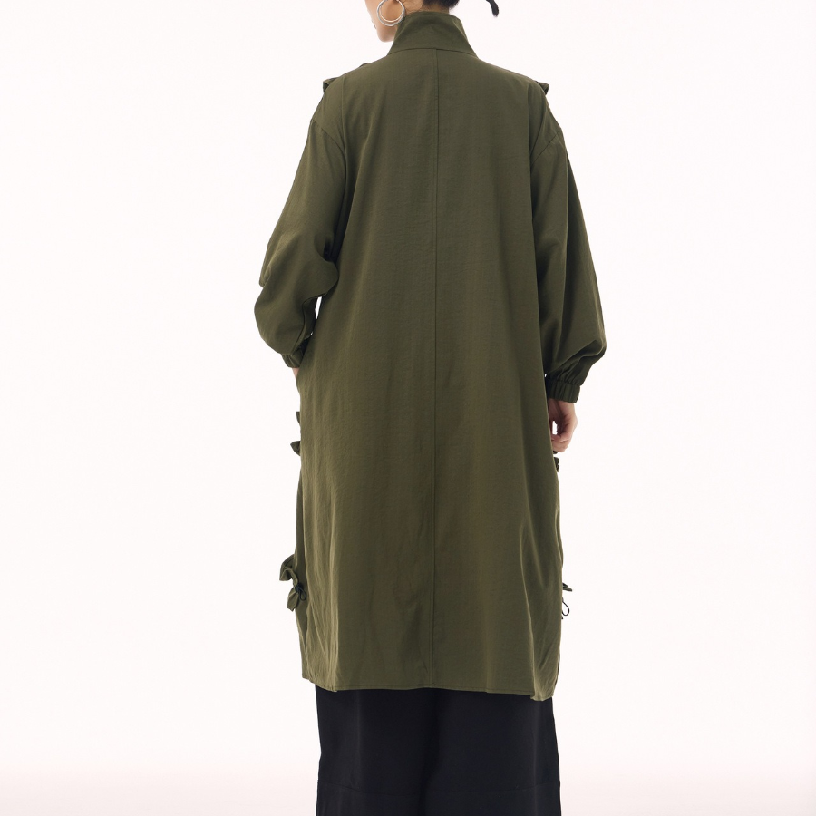 Big Size Lace Long Windbreaker