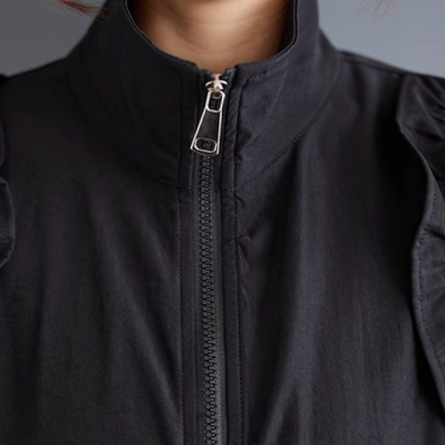 Big Size Lace Long Windbreaker