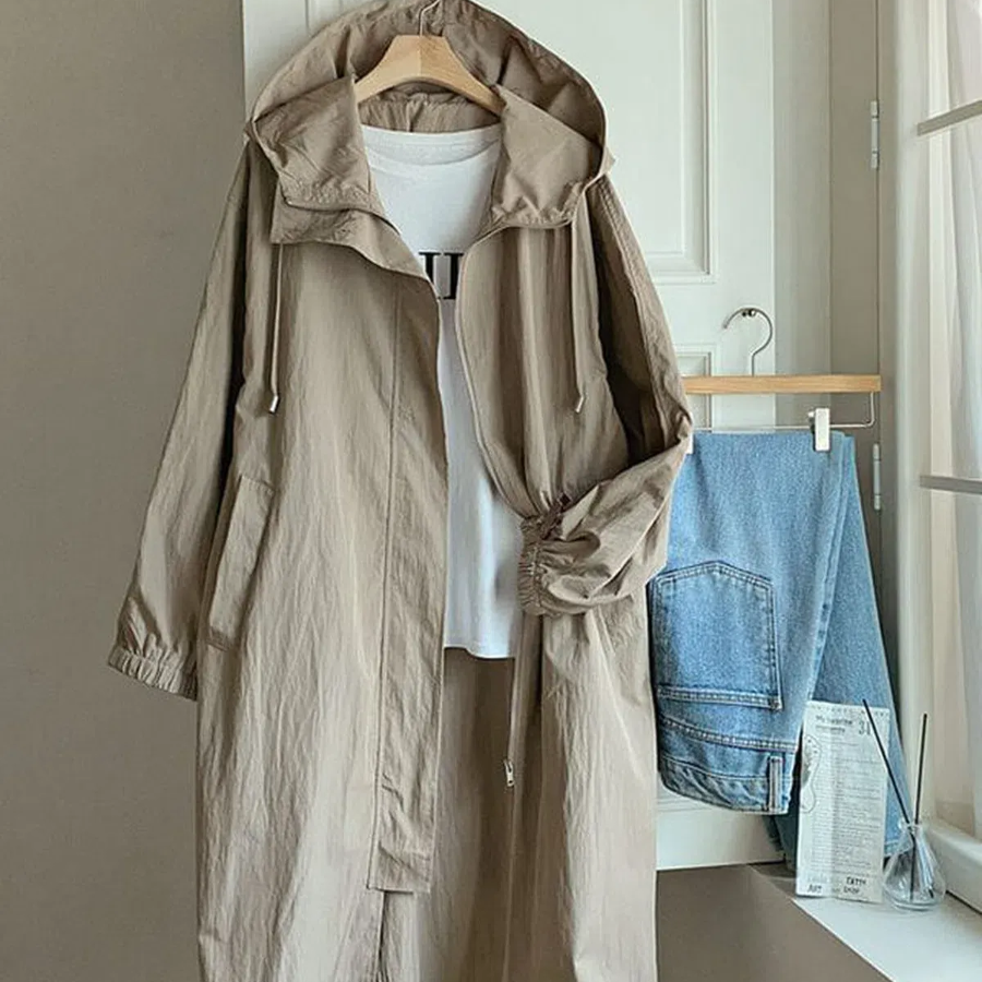 Spring Nylon Hooded Windbreaker