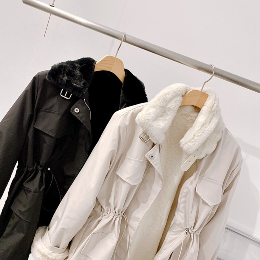 High Neck Mink-Fur Mustang Windbreaker