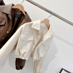 Свободный размер-Слоновая кость-Куртки