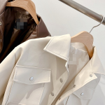 Slim Balloon Pocket Crop Leather Rider