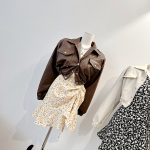 Slim Balloon Pocket Crop Leather Rider