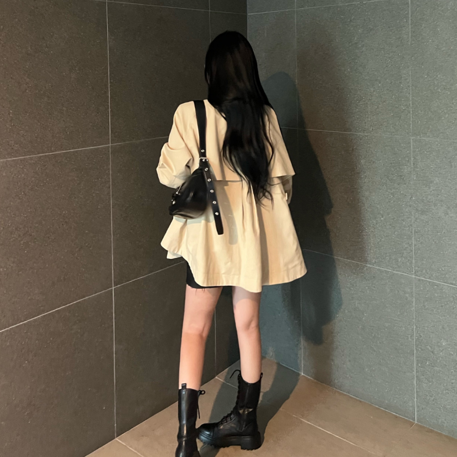 Selly High Neck Short Trench Windbreaker