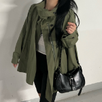 Selly High Neck Short Trench Windbreaker