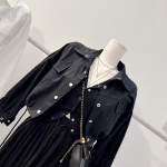 Summer CM Oversized Button Collar Crop Yasan