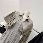 Summer CM Oversized Button Collar Crop Yasan