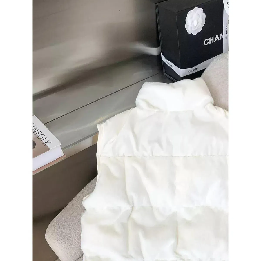 Down Shirring Velvet Vest