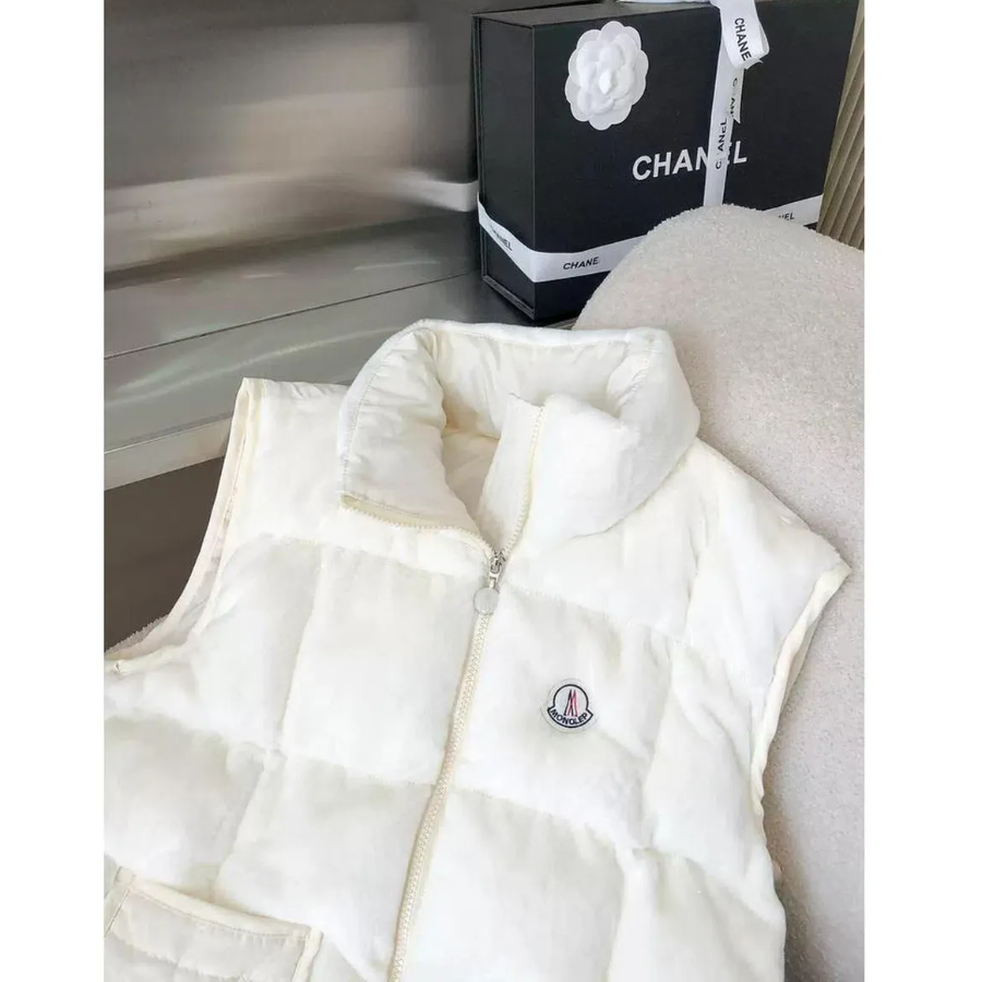 Down Shirring Velvet Vest