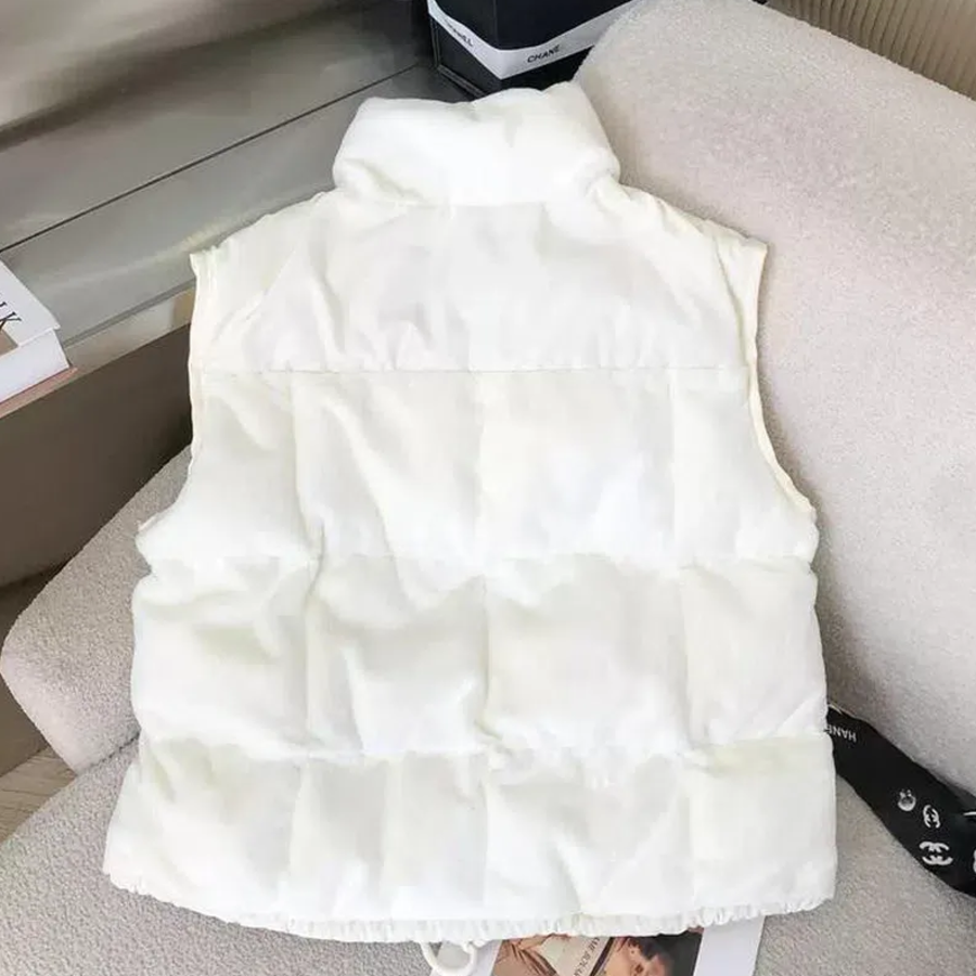 Down Shirring Velvet Vest