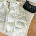 Glossy White Duck Down Hooded Puffer