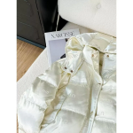 Glossy White Duck Down Hooded Puffer