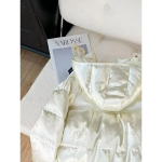 Glossy White Duck Down Hooded Puffer