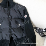 Black Knit High Collar Zip-up Puffer