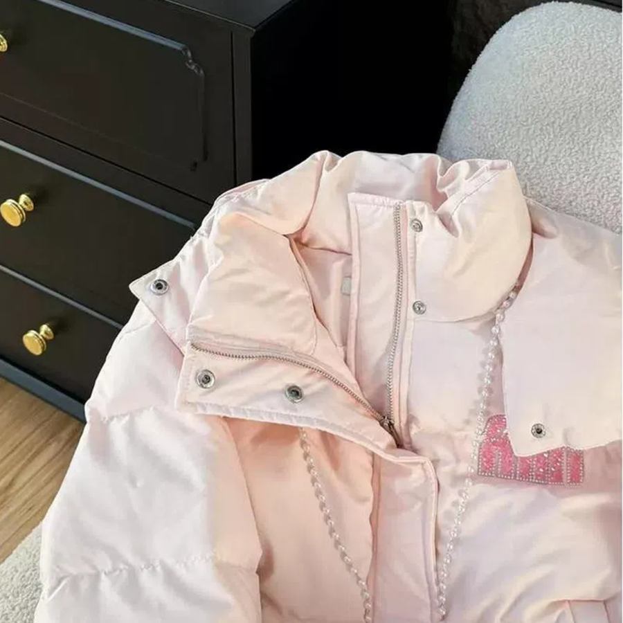 Pink White Duck Down Puffer