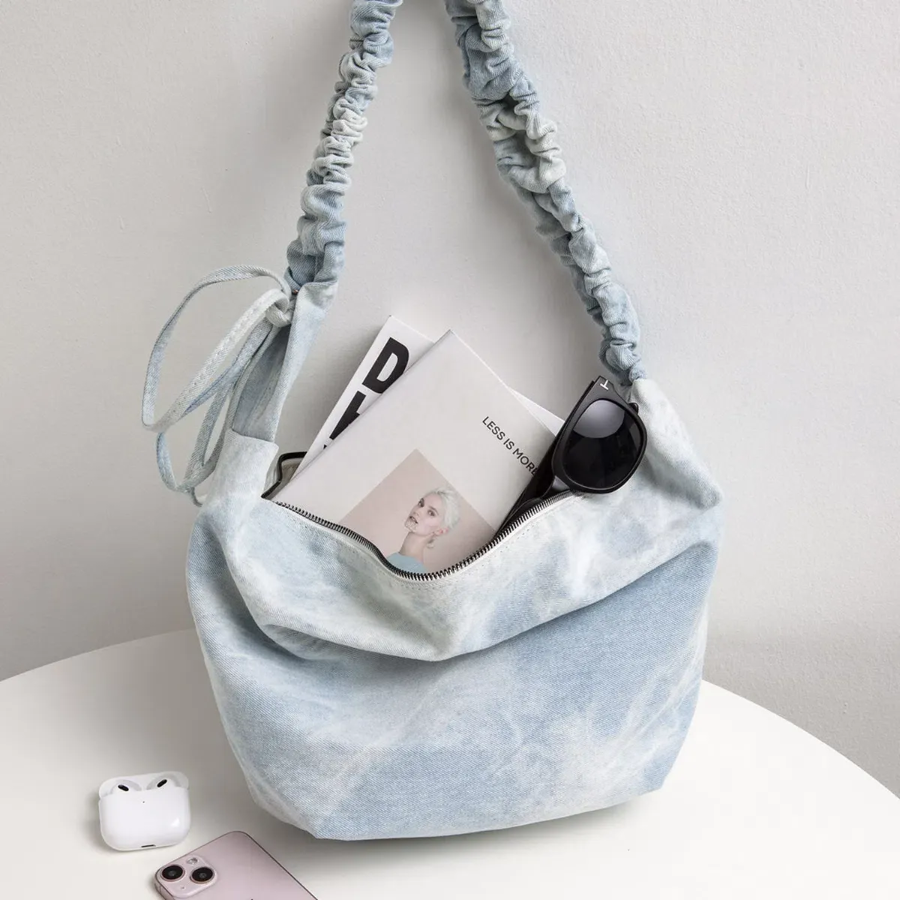 Shirring Casual Denim Cross Eco Bag — джинсовая лёгкость на каждый день