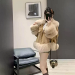 Mink Fur Loose Casual Puffer