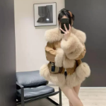 Mink Fur Loose Casual Puffer