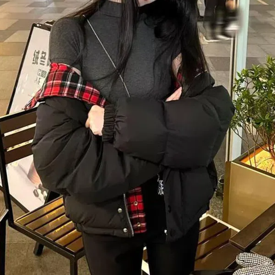 Duck Down Check Casual Puffer