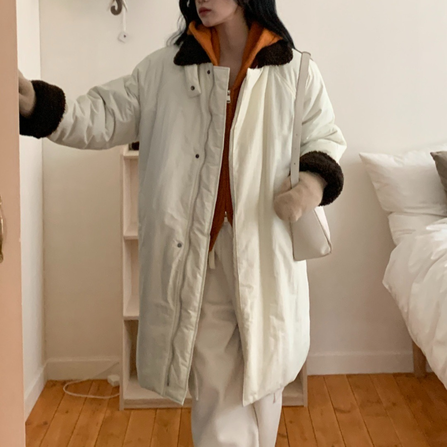 Chic Sherpa Long Collar Zip Winter Yasan