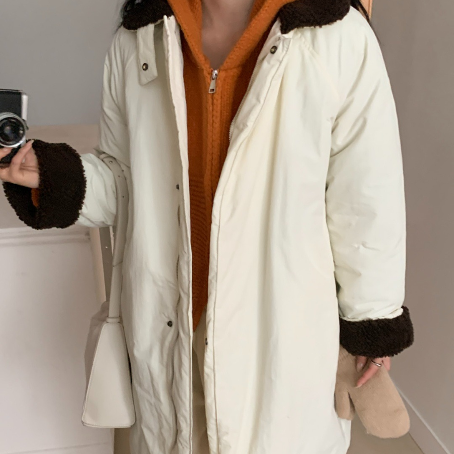 Chic Sherpa Long Collar Zip Winter Yasan