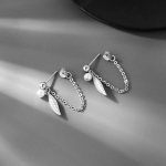 Белые серьги-капли «Ангельские крылья» с жемчугом