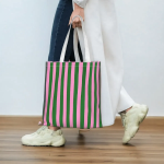 Pink & Green Stripe Tote Bag — яркая и лёгкая сумка для повседневных образов