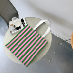 Pink & Green Stripe Tote Bag — яркая и лёгкая сумка для повседневных образов
