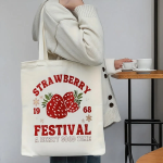 Strawberry Print Canvas Eco Bag — яркий акцент на каждый день