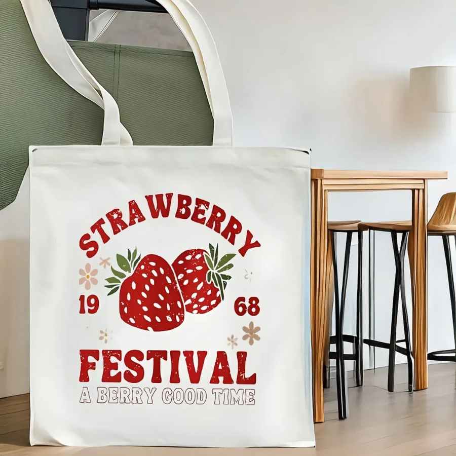 Strawberry Print Canvas Eco Bag — яркий акцент на каждый день