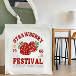 Strawberry Print Canvas Eco Bag — яркий акцент на каждый день