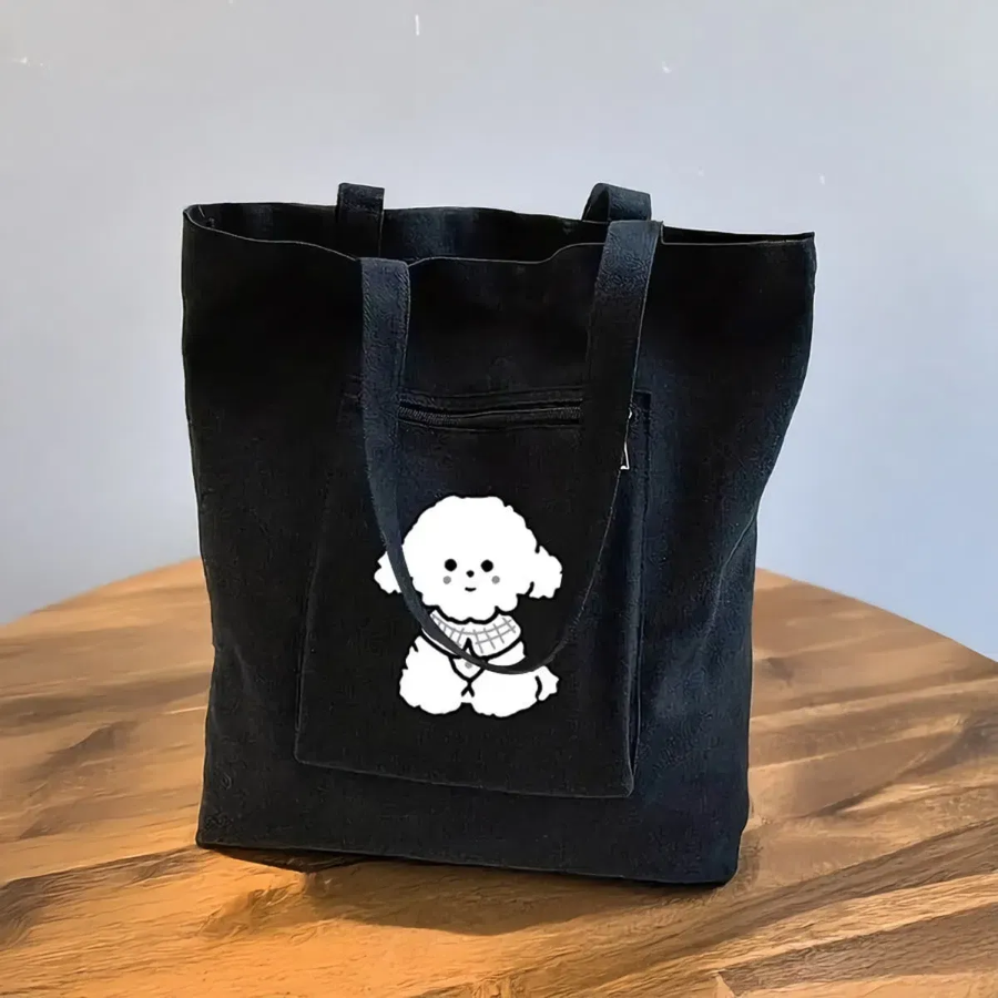 Dog Print Shoulder Strap Eco Bag — повседневная сумка с характером