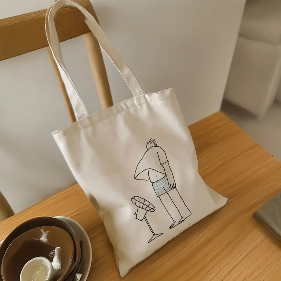 Beige Canvas Art Print Eco Bag — эстетика простоты на каждый день