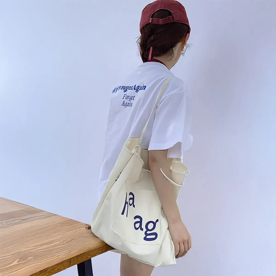 Casual Lettering Canvas Shoulder Eco Bag — комфорт и стиль без лишнего